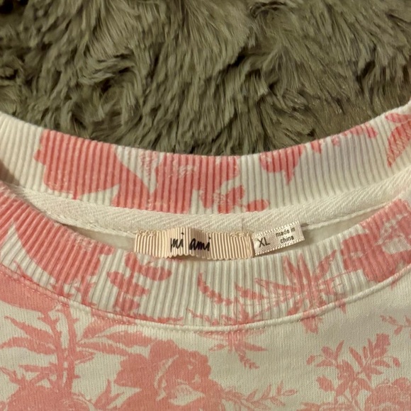 Francesca's Collections Pink Postcard Print Sweatshirt - Picture 4 of 5